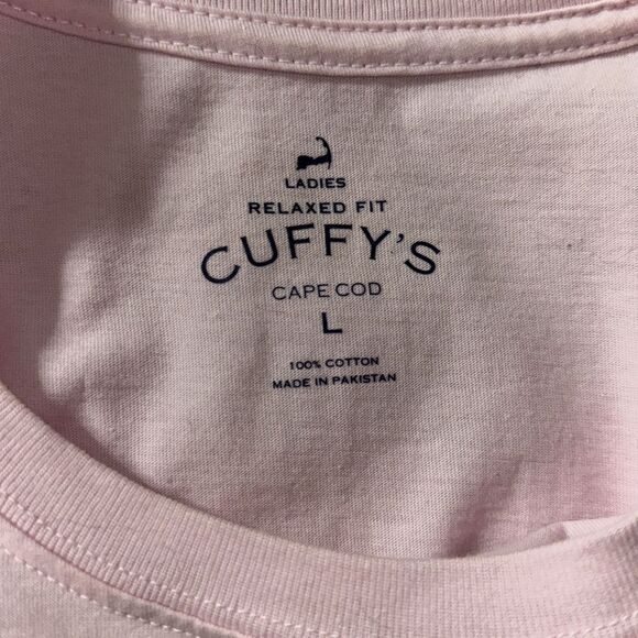 CUFFY’S L Pastel Colors Pink Blue Cape Cod Short Sleeve Relaxed Fit Cotton Tee - Picture 7 of 11
